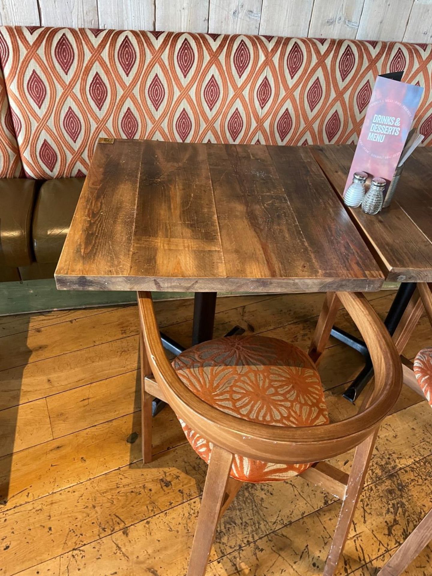 1 x Commercial Restaurant Seating Bench Featuring Brown Leather Cushioned Seats and Hard Wearing - Image 7 of 7