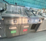 1 x Angelo Po Twin Tank Gas Fryer and 1 x Angelo Po Electric Baine Marie - New Current Model
