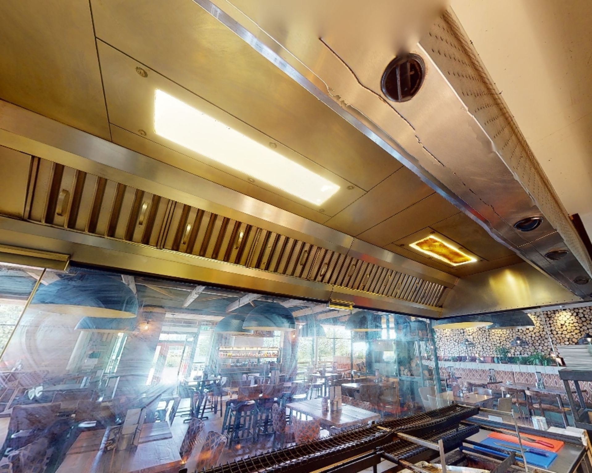 1 x Front of House Restaurant Cooking Station Featuring Overhead Extraction Unit With Meat, Fire, - Image 11 of 12