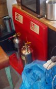 2 x Chubb Stainless Steel Fire Extinguishers With Stand