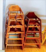 5 x Wooden Commercial Baby Chairs - Dimensions: H x W x D cms - CL859 - To Be Removed From a Popular