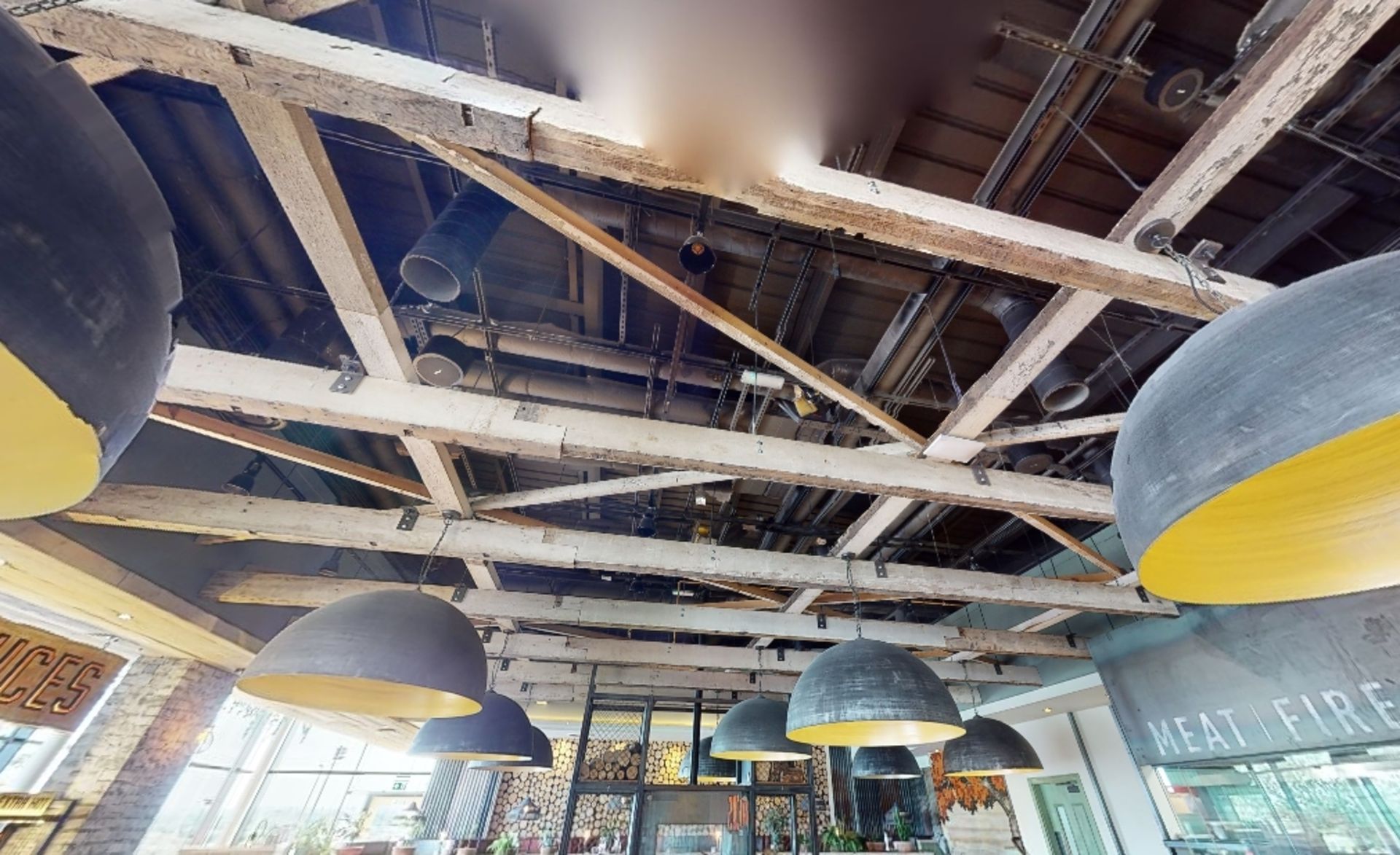 9 x Suspended Wooden Ceiling Beams With Fixing Beams - Rustic Farmhouse Style - 23 Feet in Length - Image 2 of 6