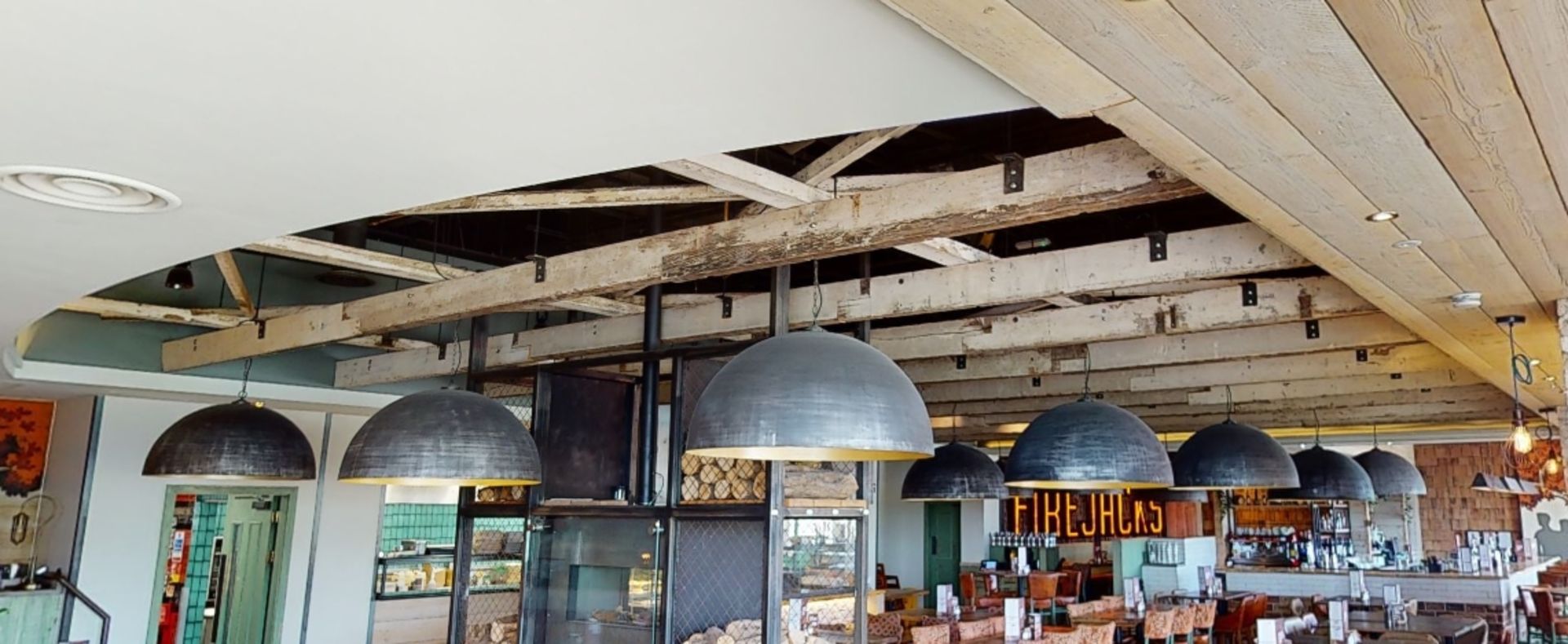9 x Suspended Wooden Ceiling Beams With Fixing Beams - Rustic Farmhouse Style - 23 Feet in Length - Image 5 of 6