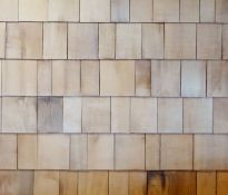 1 x Overlapping Wooden Tile Wall Decoration Covering - Approx Size: H260 x W360 cms