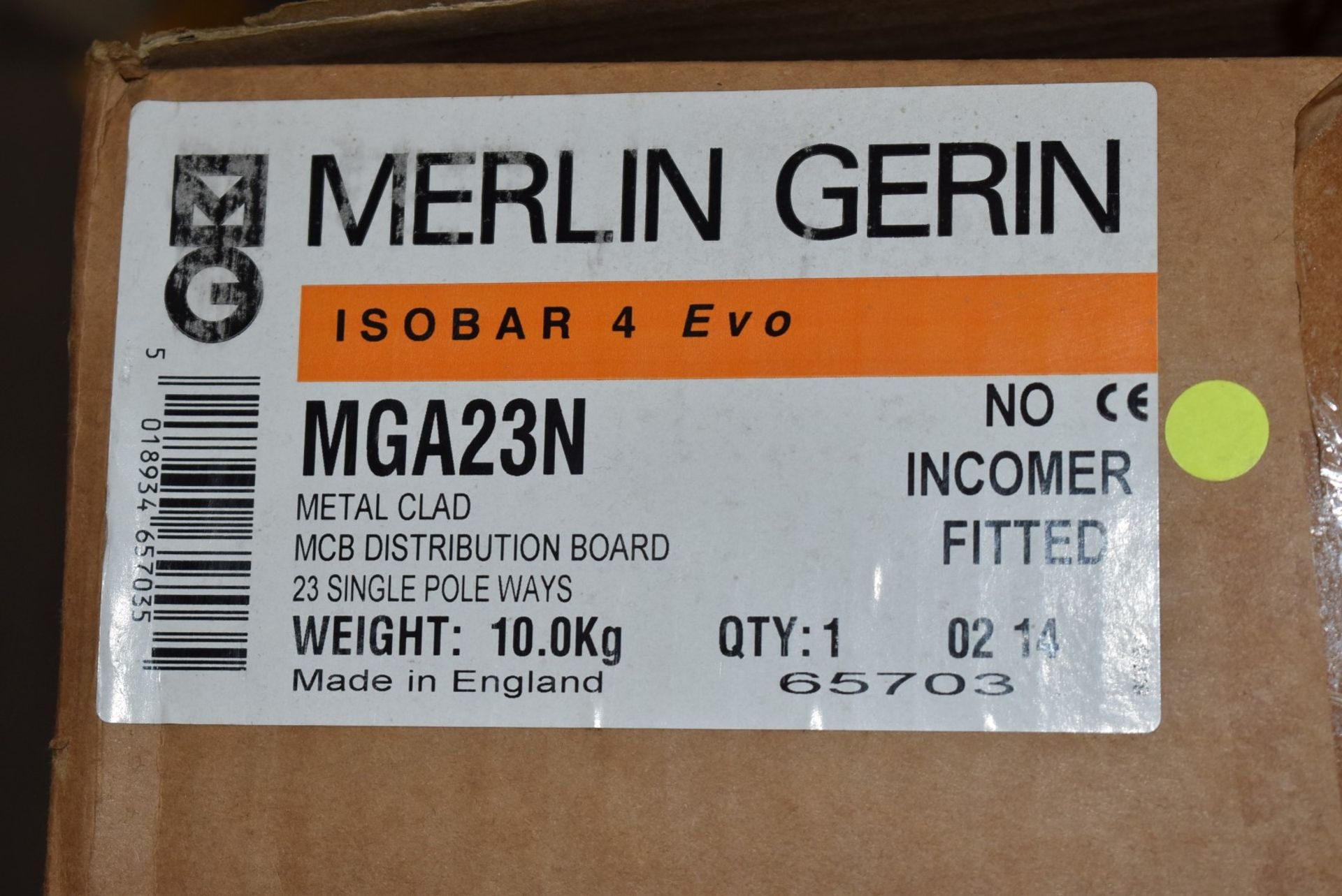 1 x Merlin Gerin Isobar 4 Evo Metal Clad MCB Distribution Board - Type: MGA23N - Unused Boxed Stock - Image 3 of 3