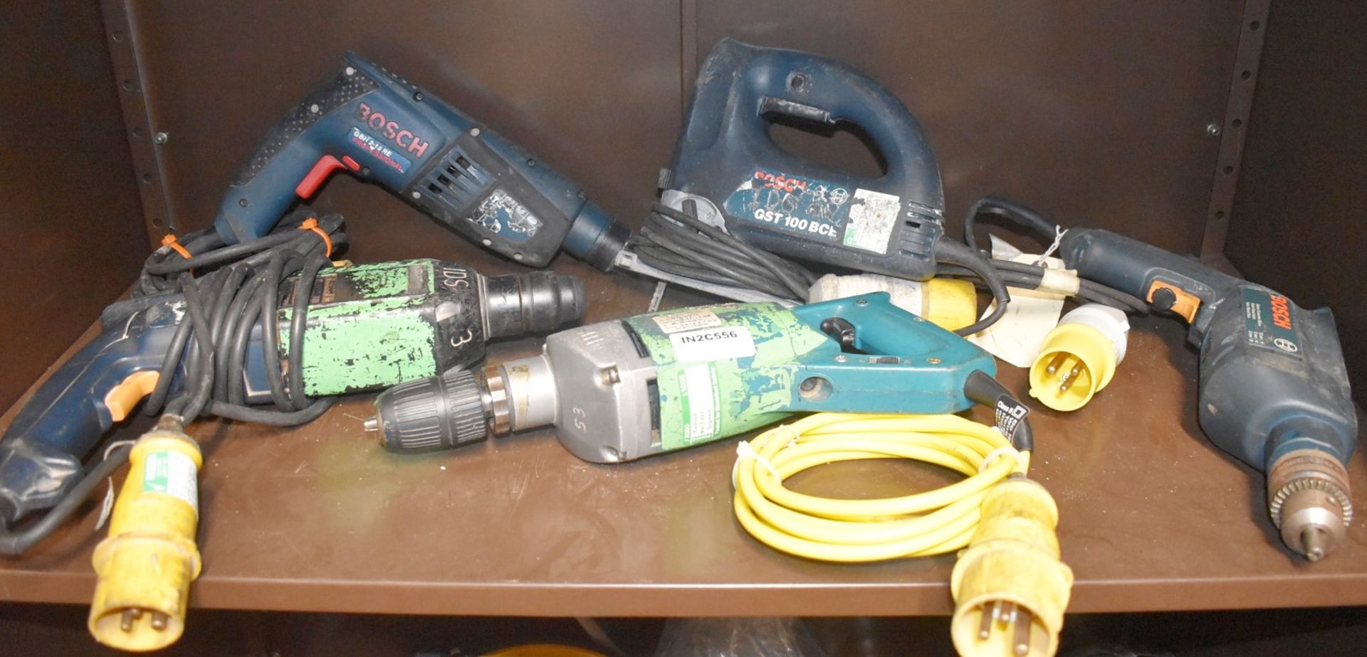 5 x Power Tools Including Saw and Drills - 110v - Image 2 of 8
