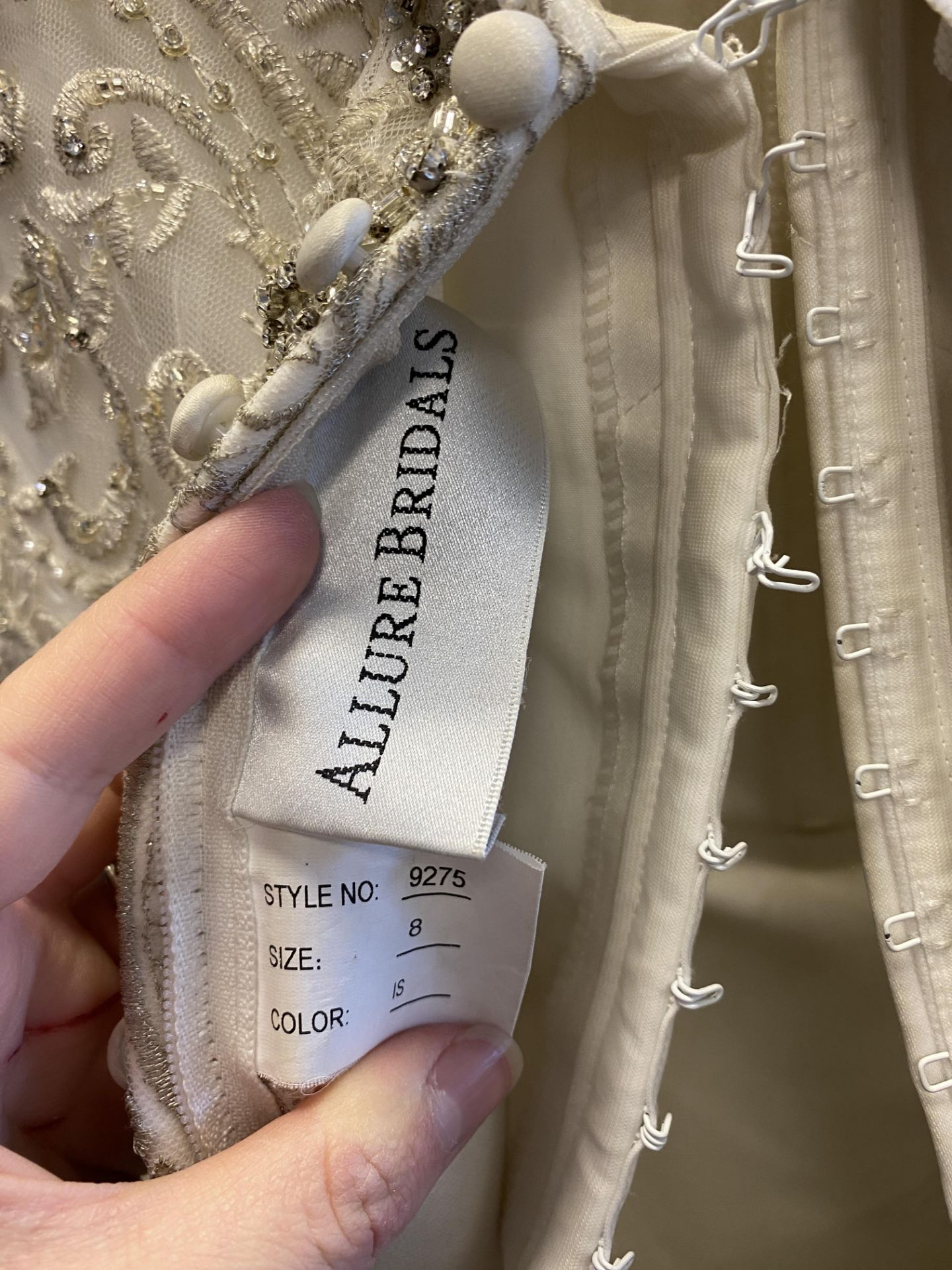 1 x ALLURE '9275' Timeless Strapless Lace And Chiffon Mermaid Designer Wedding Dress RRP £2,250 UK12 - Image 9 of 11