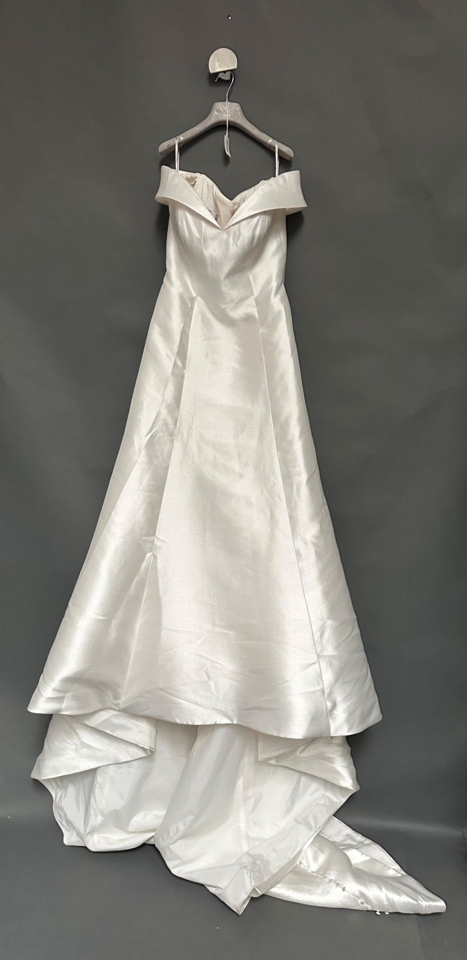 1 x REBECCA INGRAM Off The Shoulder Empire Designer Wedding Dress Bridal Gown, RRP £1,500 UK 10