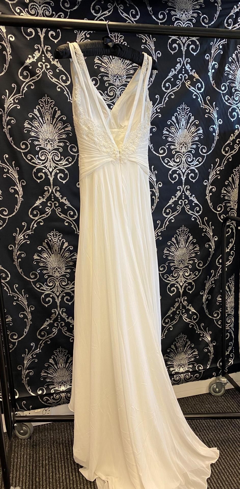 1 x LUSAN MANDONGUS 'Quinian' Grecian Style Biased Draped Designer Wedding Dress RRP £1,500 UK8 - Image 3 of 9
