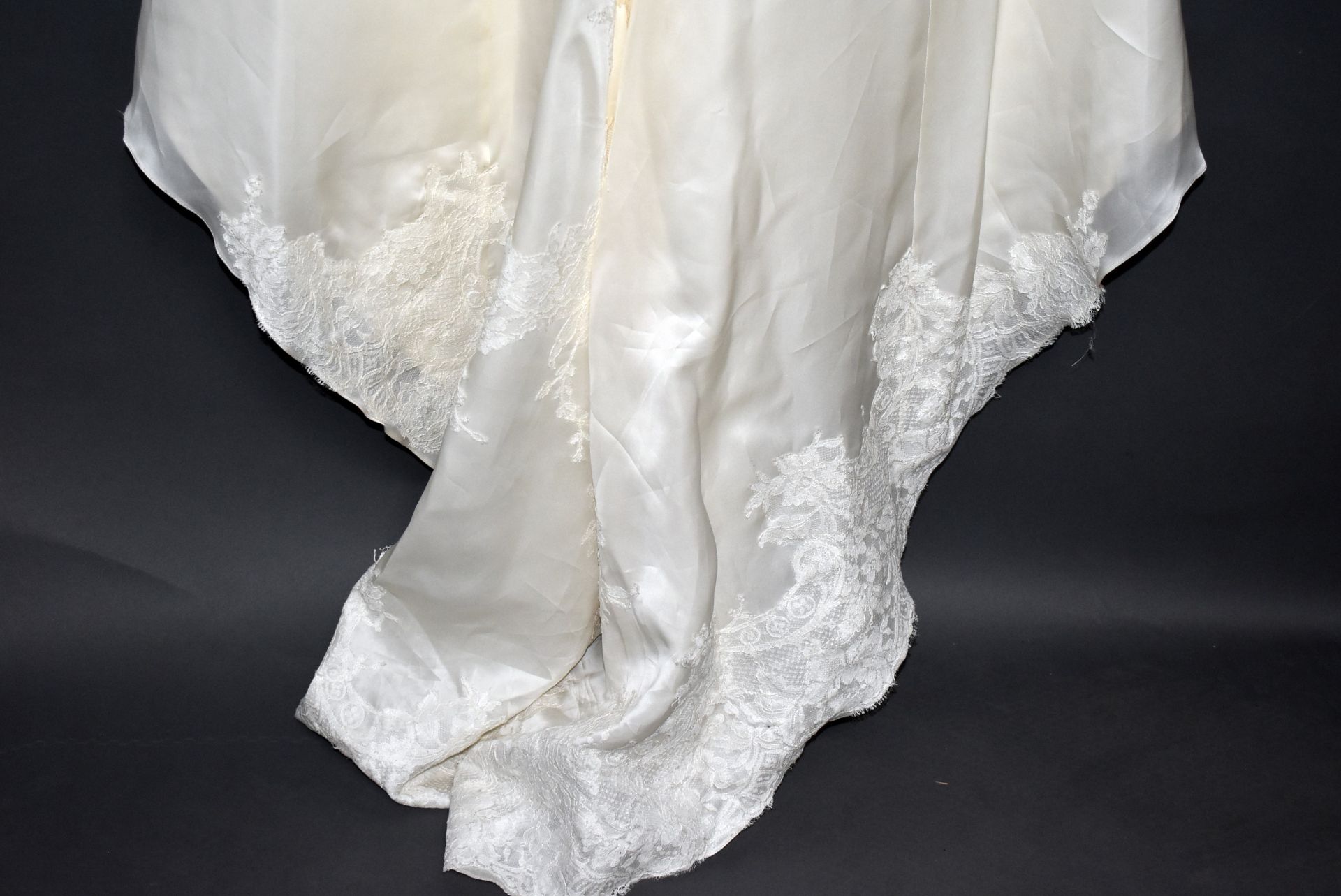 1 x ALAN HANNAH Strapless Lace & Satin Fishtail Dress Designer Wedding Dress Bridal RRP £2,700 UK 14 - Image 7 of 7