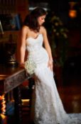 1 x PAUL ZENI 'Alexia' Beautiful Strapless Fishtail Designer Wedding Dress RRP£1,800 UK12