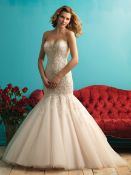1 x ALLURE '9275' Timeless Strapless Lace And Chiffon Mermaid Designer Wedding Dress RRP £2,250 UK12