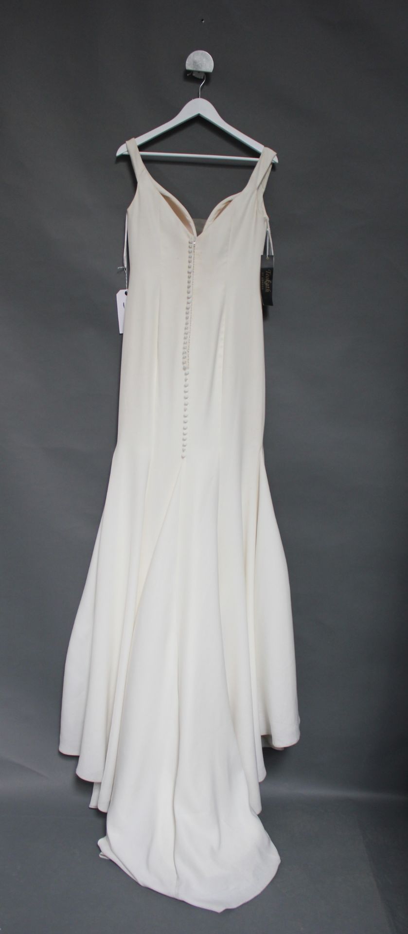 1 x MORI LEE Satin Fishtail Sweetheart Neckline Designer Wedding Dress RRP £1,050 UK12 - Image 3 of 6