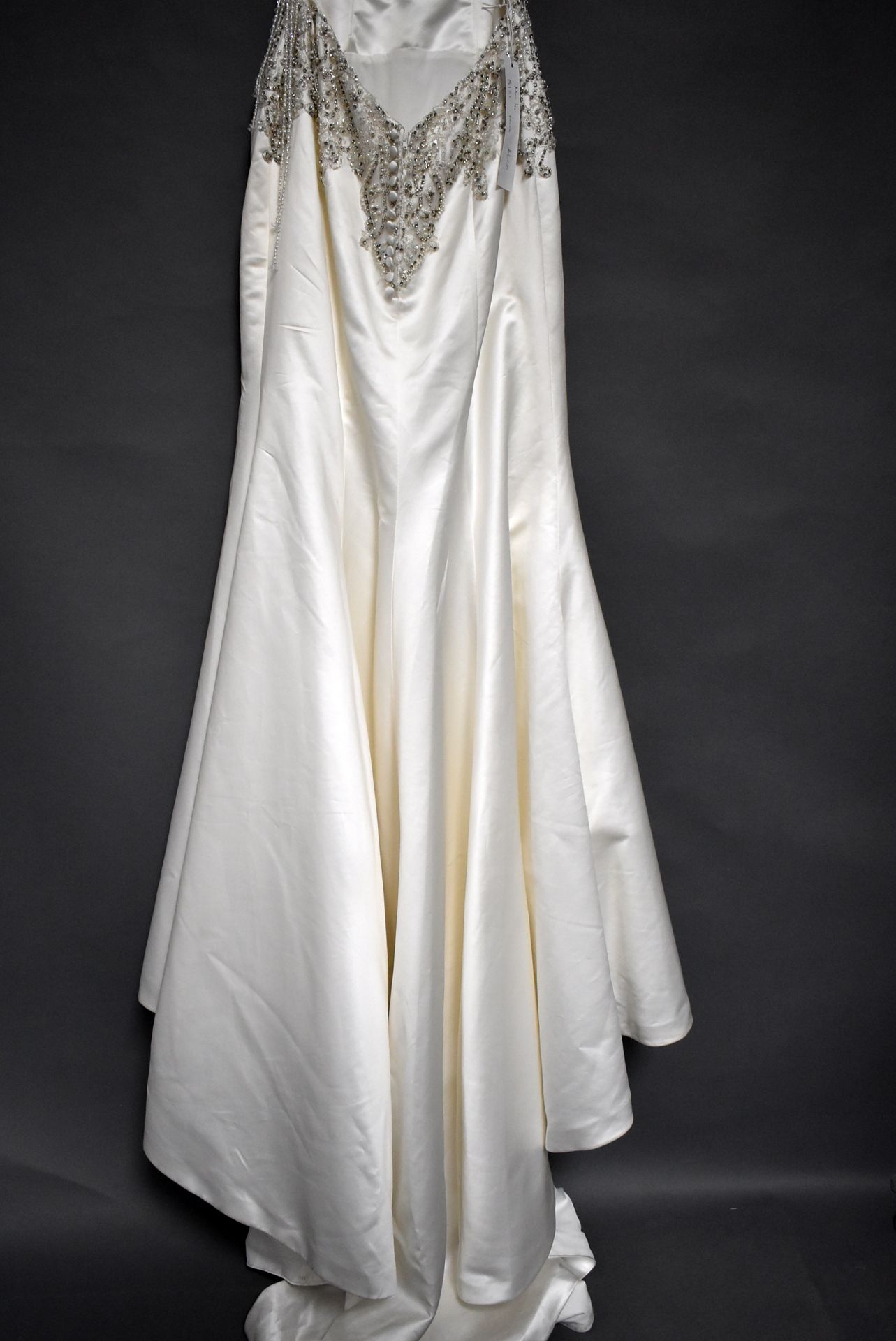 1 x MORI LEE Lace & Satin Beaded Bodice Fishtail Designer Wedding Dress Bridal Gown RRP £1,000 UK 12 - Image 4 of 6
