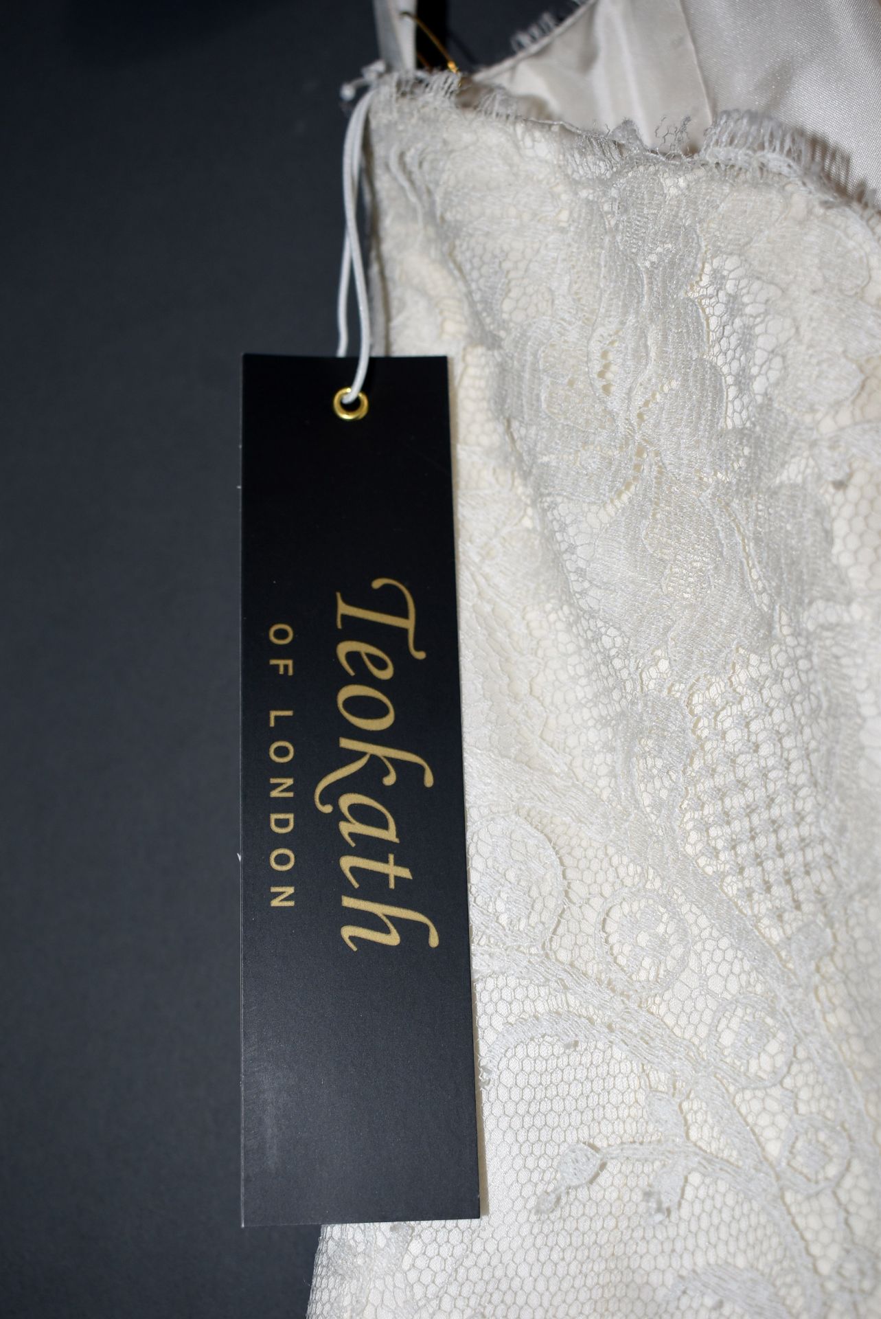 1 x ALAN HANNAH Strapless Lace & Satin Fishtail Dress Designer Wedding Dress Bridal RRP £2,700 UK 14 - Image 6 of 7