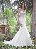 1 x MAGGIE SOTTERO 'Cadence' Full Lace Strapless Fishtail Designer Wedding Dress RRP £1,200 UK12