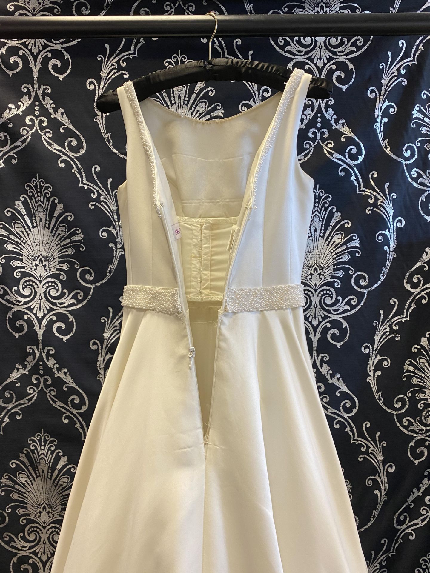 1 x MIA MIA 'Estelle' Timeless Satin Empire Line Designer Wedding Dress Bridal Gown RRP£1,000 UK12 - Image 6 of 8