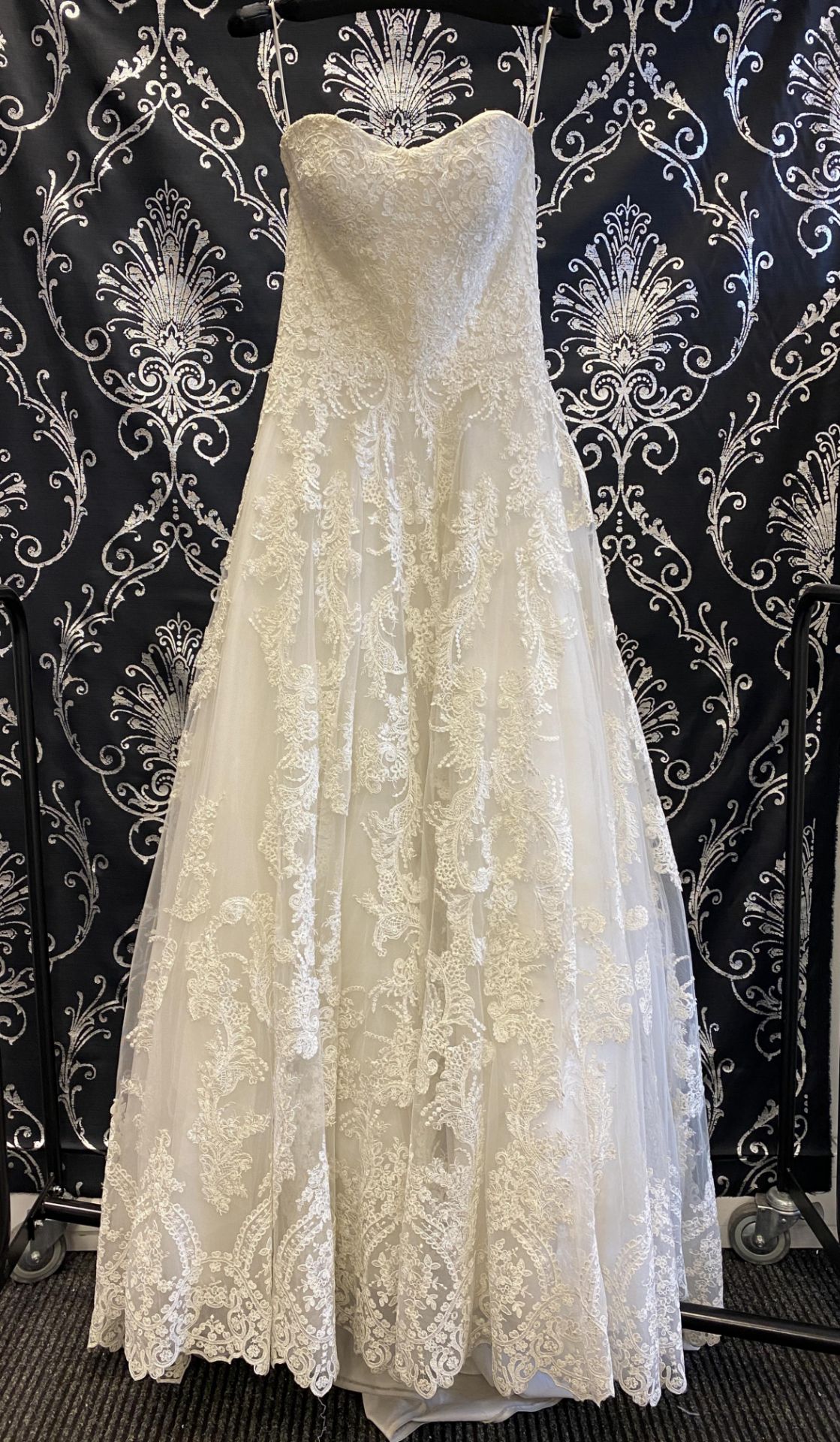 1 x MORI LEE '2787' Stunning Strapless Lace And Chiffon Designer Wedding Dress RRP £1,200 UK 12 - Image 10 of 12