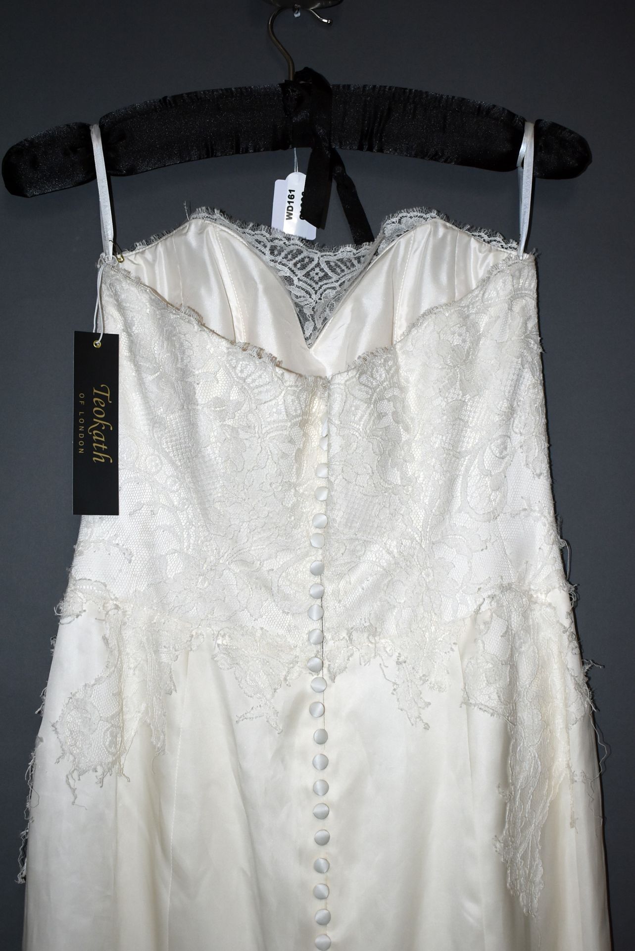 1 x ALAN HANNAH Strapless Lace & Satin Fishtail Dress Designer Wedding Dress Bridal RRP £2,700 UK 14 - Image 3 of 7