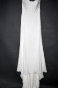 1 x LUSAN MANDONGUS Strapless Delicate Lace And Silk Designer Wedding Dress Bridal RRP £1,400 UK 12