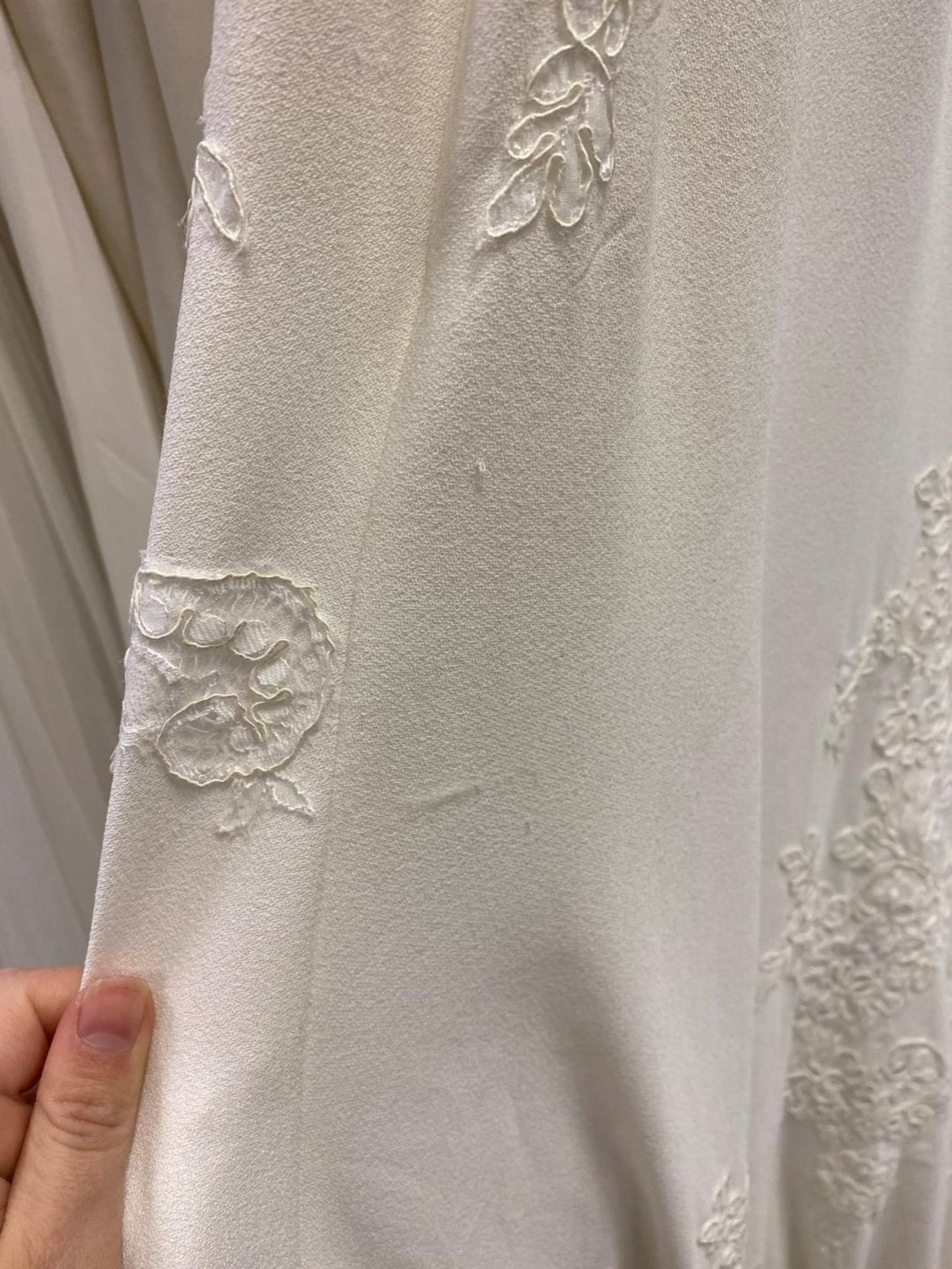 1 x MORI LEE Stunning Chiffon & Lace Biased Cut Designer Wedding Dress Bridal Gown RRP £1,500 UK 12 - Image 2 of 10