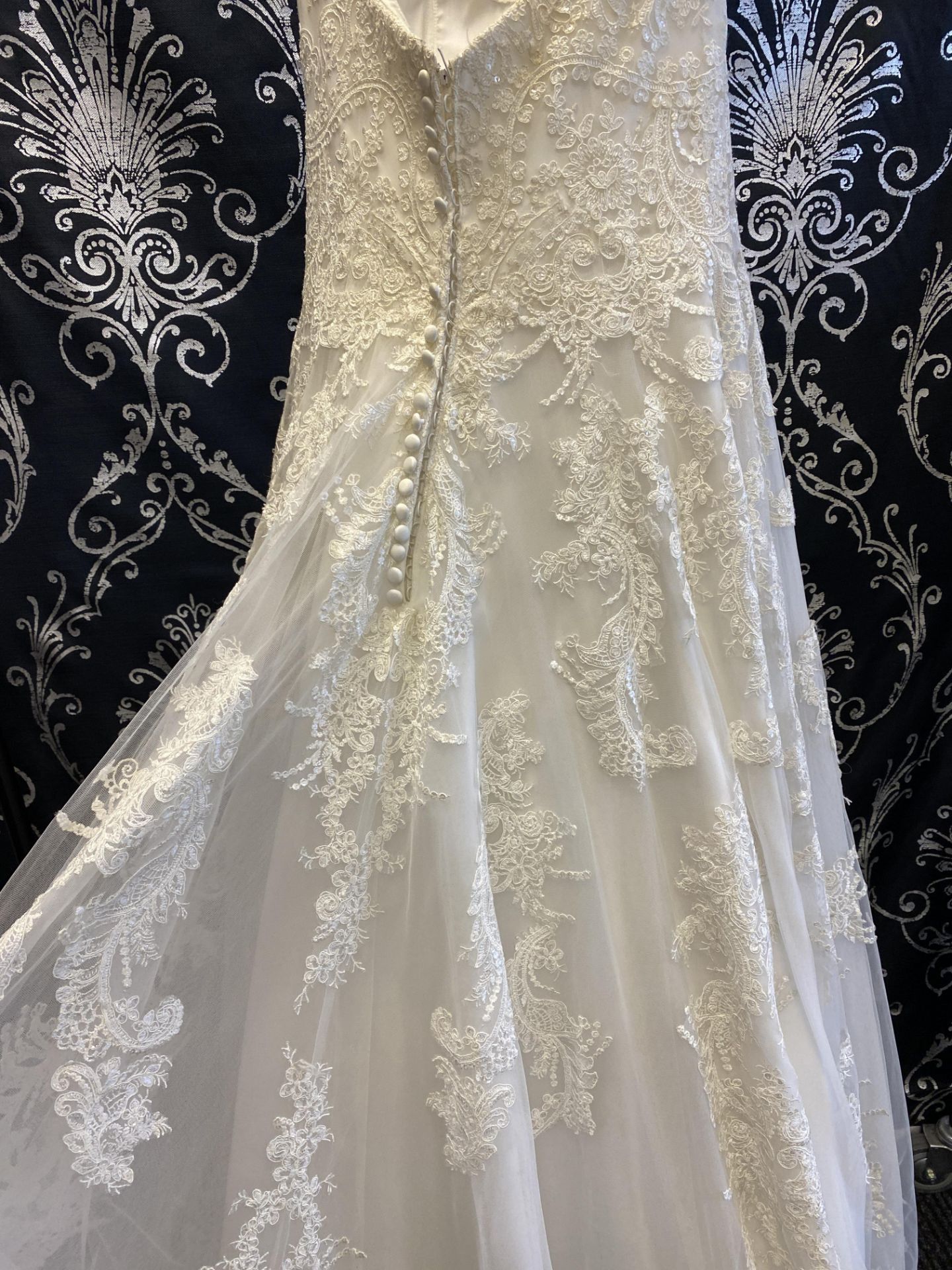 1 x MORI LEE '2787' Stunning Strapless Lace And Chiffon Designer Wedding Dress RRP £1,200 UK 12 - Image 2 of 12