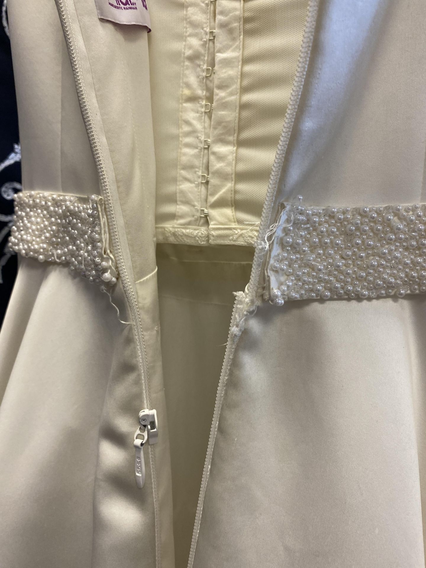 1 x MIA MIA 'Estelle' Timeless Satin Empire Line Designer Wedding Dress Bridal Gown RRP£1,000 UK12 - Image 7 of 8