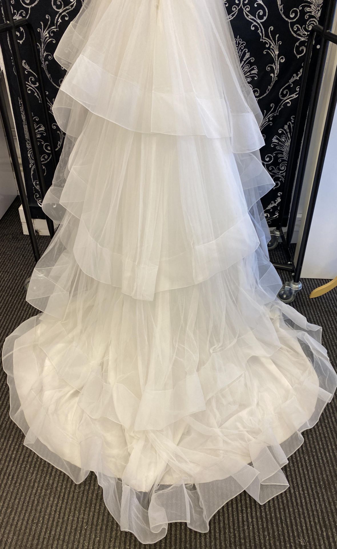 1 x ALLURE '9705' Stunning Chiffon Sculpted Skirted Designer Wedding Dress RRP £2,100 UK12 - Image 9 of 9
