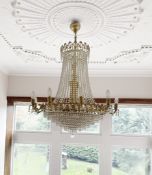1 x Stunning GENUINE CRYSTAL AND GOLD PLATED Chandelier.