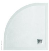 1 x SYNERGY 'Veloce Duo' Polymarble Quadrant Right-Handed Shower Tray, In Pure White - Dimensions: