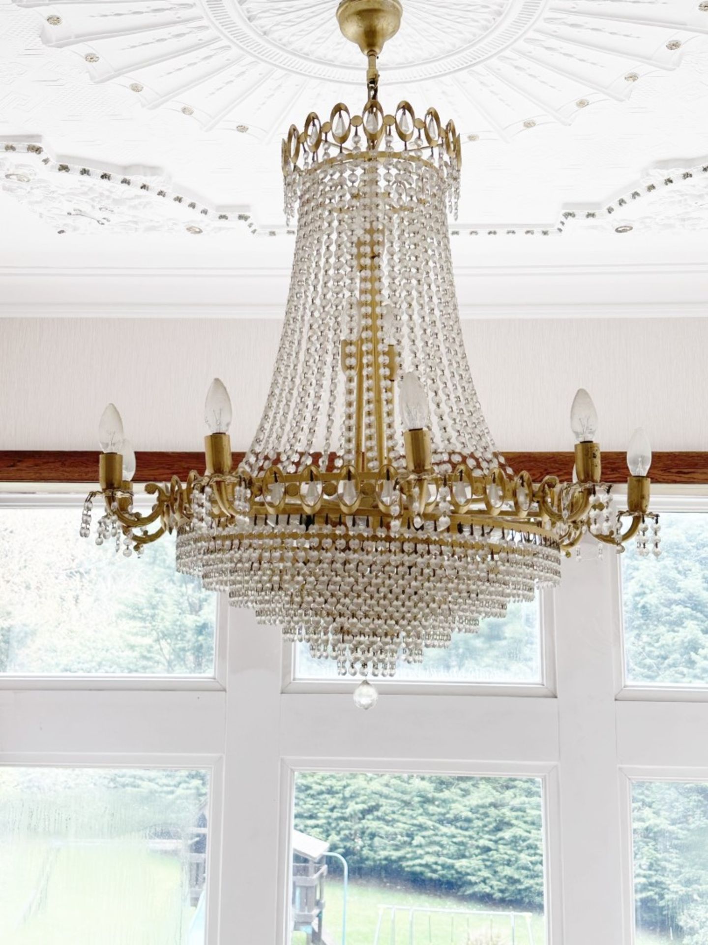 1 x Stunning GENUINE CRYSTAL AND GOLD PLATED Chandelier. - Image 3 of 11