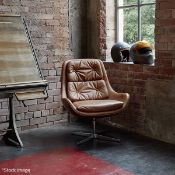 1 x STEIJER 'Super Easy' Designer Swivel Lounge Chair In Tan - Ex-Display Example