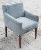 1 x SITS 'Venezia' Upholstered Designer Chair In A Grey Cotton-rich Fabric, With Wooden Legs