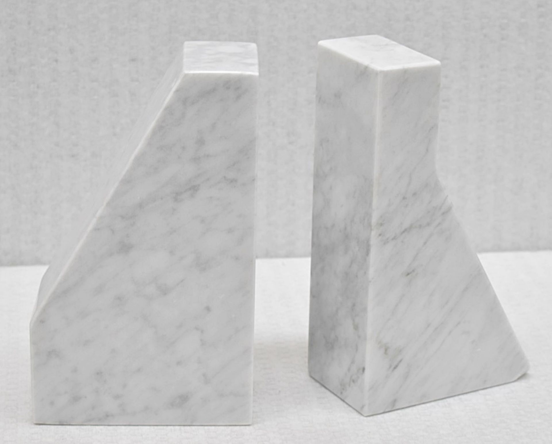 Set Of 2 x LIGNE ROSET 'Lithos' Designer Carrara Marble Bookends - Original Price £319.00 - Image 3 of 7