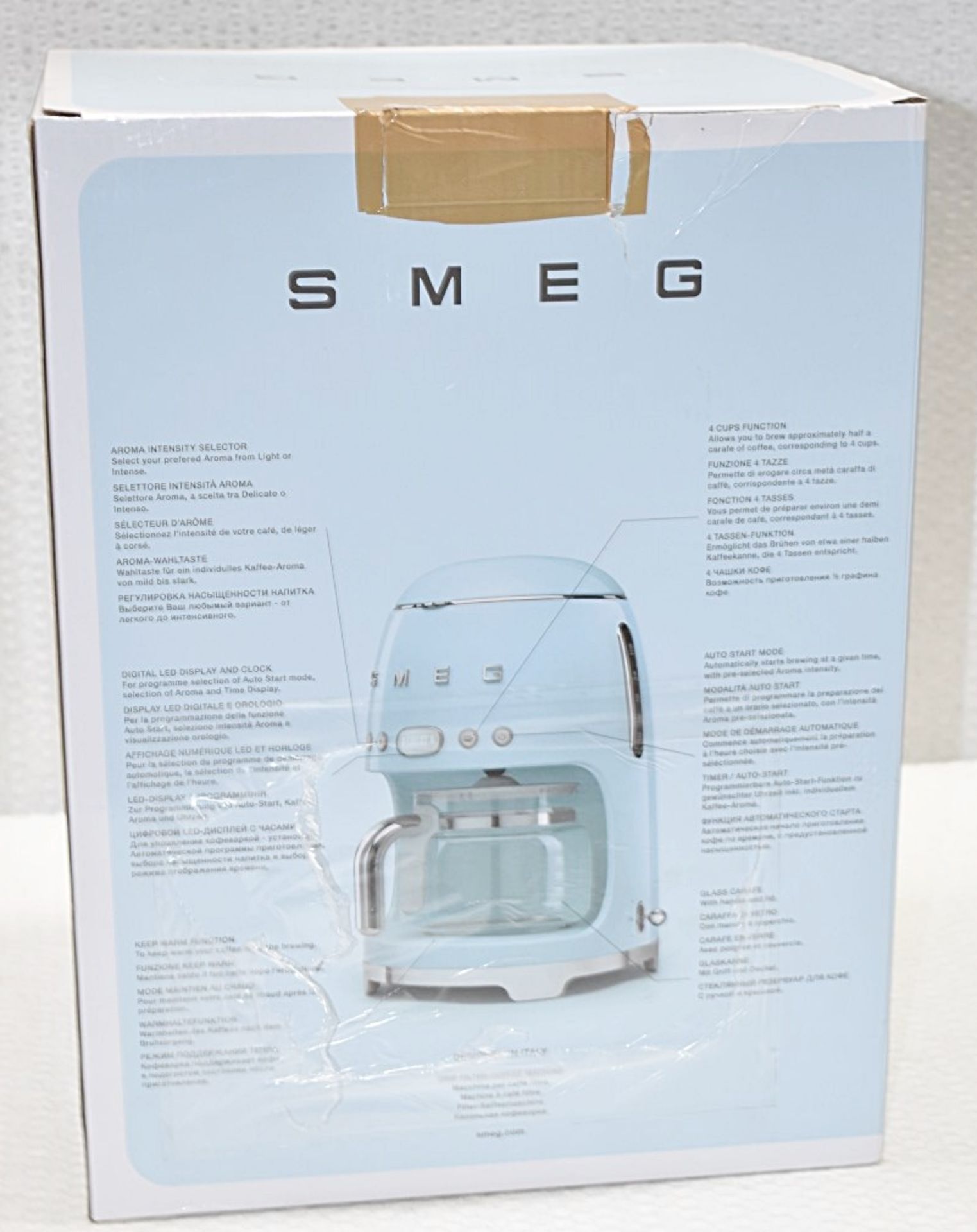 1 x SMEG Drip Retro-Style Filter Coffee Machine In Red, With Reuseable Filter And Digital - Image 6 of 15