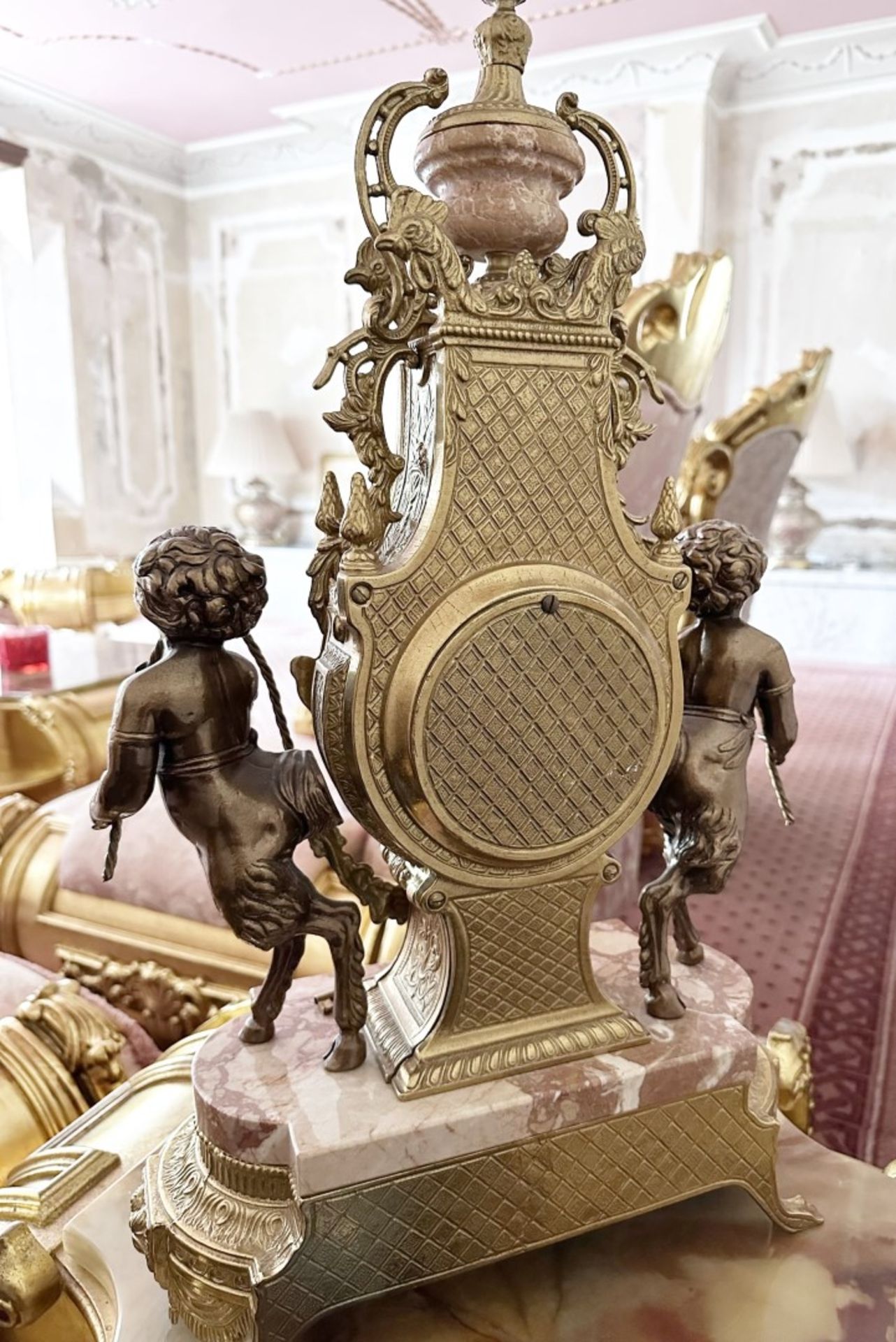 1 x Stunning Italian FRANZ HERMLE Imperial Bronze And Marble Mantle Clock - Image 10 of 10