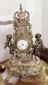 1 x Stunning Italian FRANZ HERMLE Imperial Bronze And Marble Mantle Clock