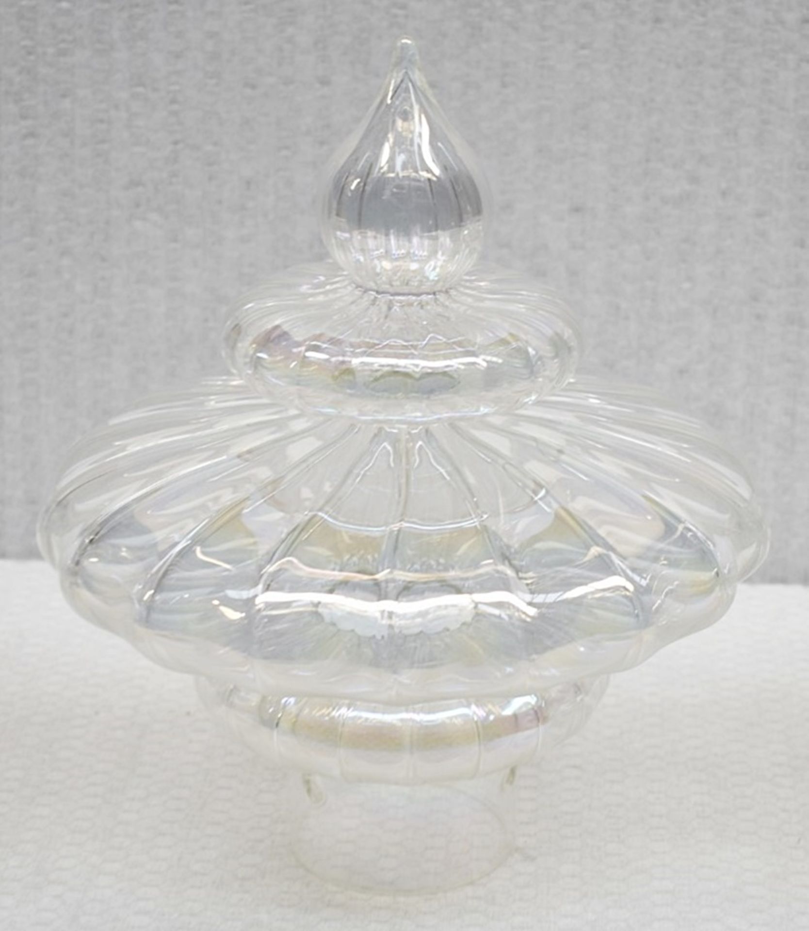 1 x HEATHFIELD & CO Luxury 'Basilca' Triple Pendant Light In Polished Nickel, With Fluted Artisan - Image 11 of 17