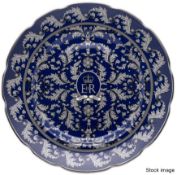 1 x HALCYON DAYS Bone China Platinum Jubilee Presentation Plate (26cm) - Original Price £150.00