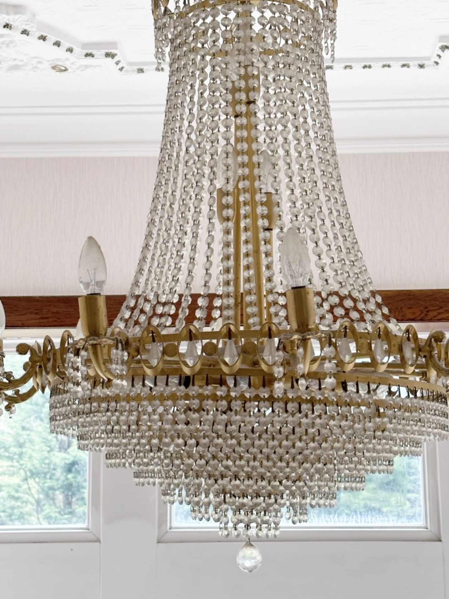 1 x Stunning GENUINE CRYSTAL AND GOLD PLATED Chandelier. - Image 5 of 11