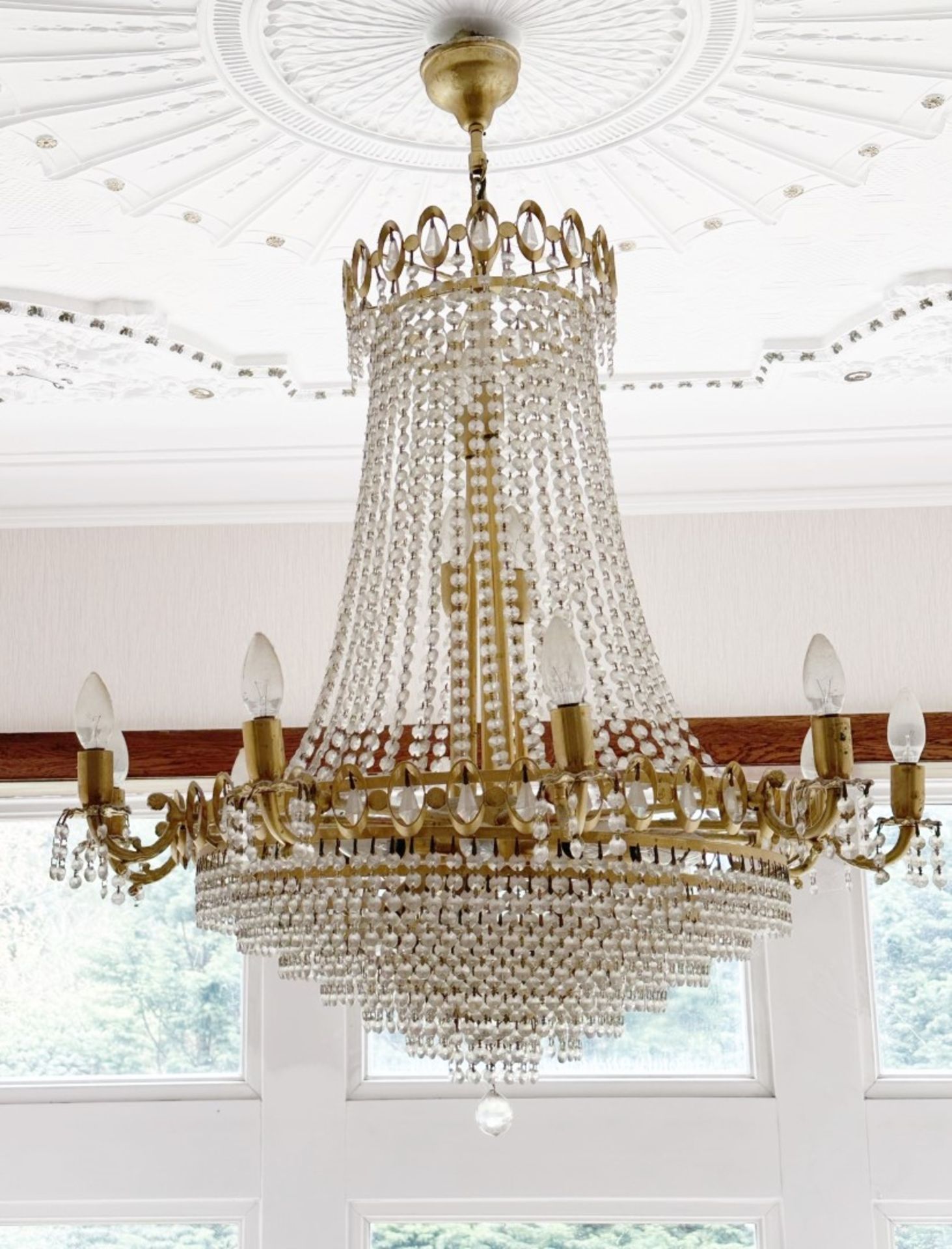 1 x Stunning GENUINE CRYSTAL AND GOLD PLATED Chandelier. - Image 8 of 11