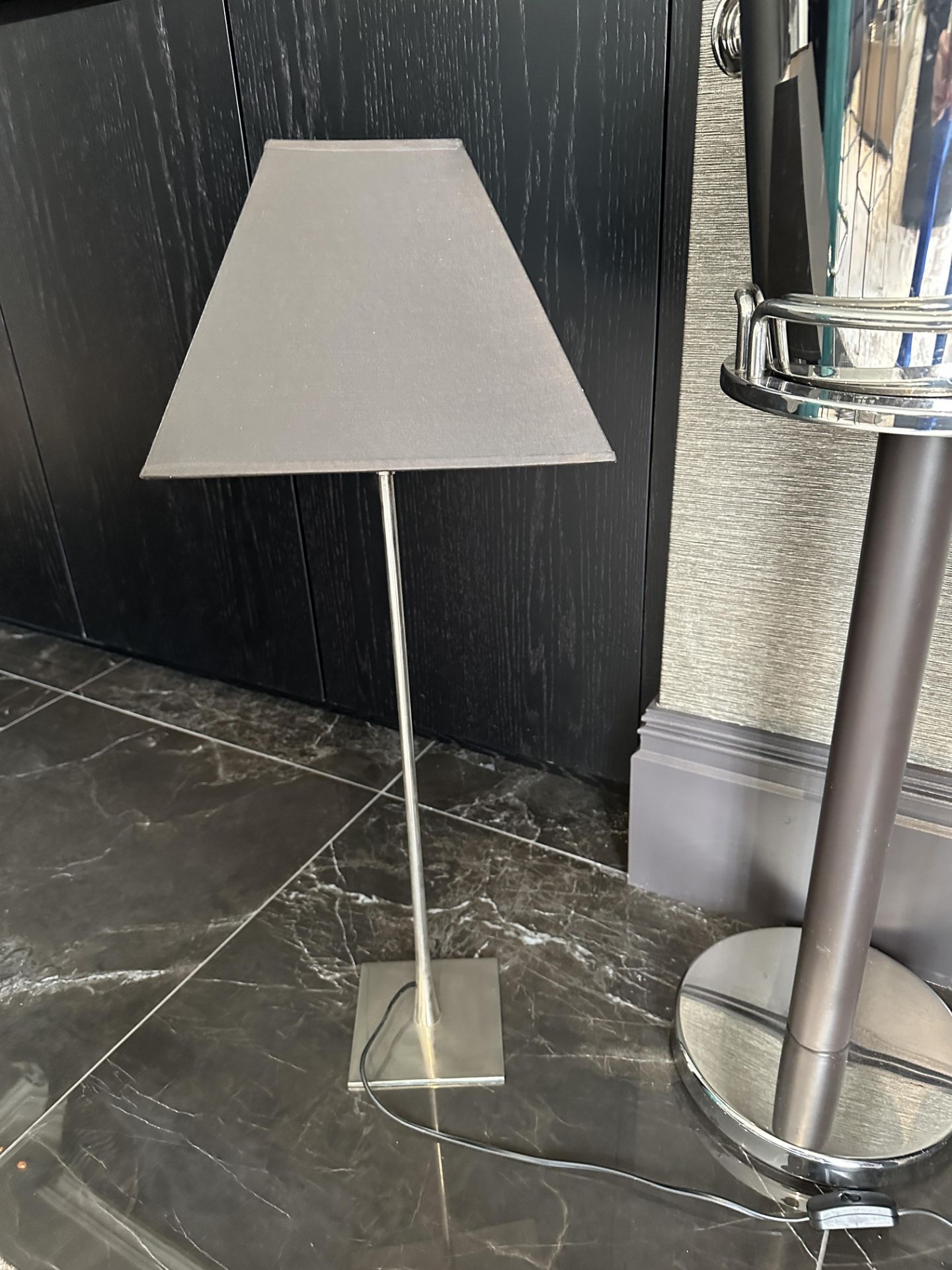 2 x Stainless Steel Lamps With Lamp Shade Wired With Side Switch - Image 6 of 10