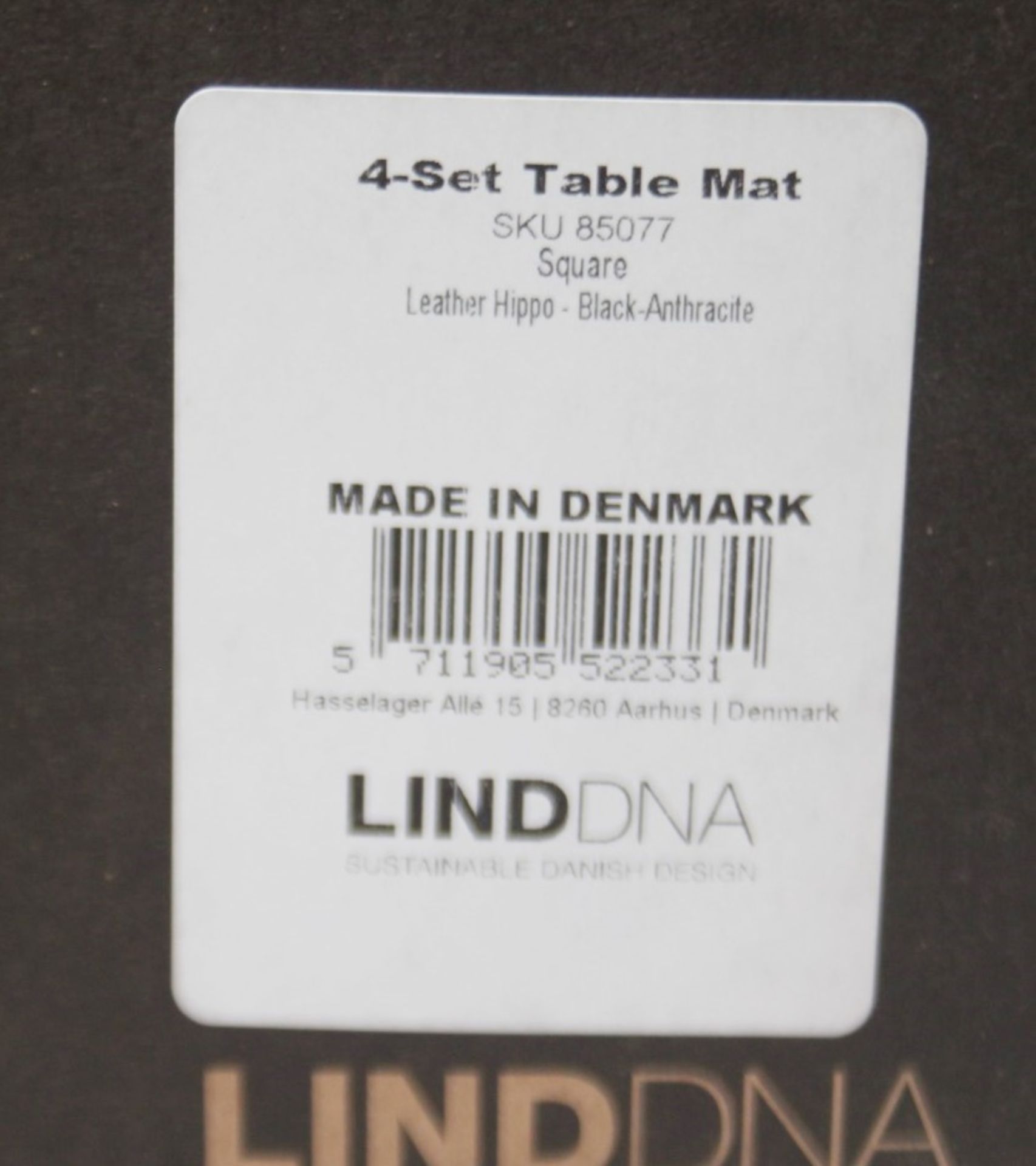 Set of 4 x LIND DNA 'Hippo' Leather Square Placemats Table Mats, In Black - Original Price £72.95 - Image 4 of 9