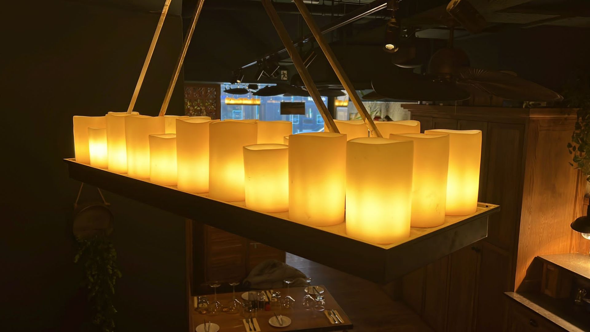 A Pair Of Large Commercial Rectangular Candle Light Chandeliers - Recently Removed From A Brasserie - Image 2 of 4