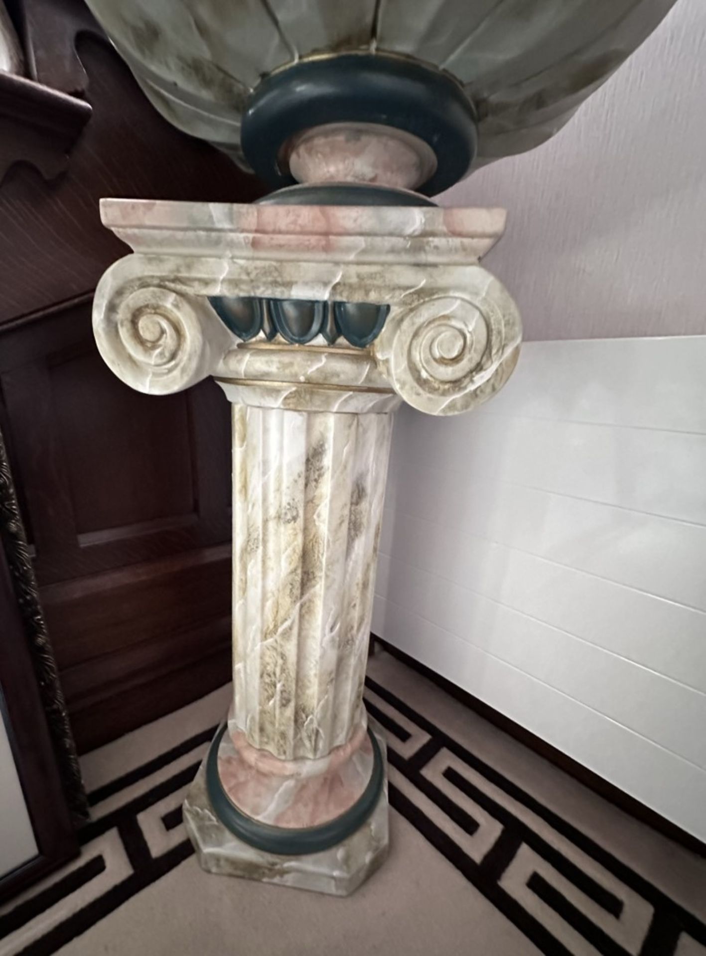 1 x  Italian Style Ceramic And Marble Indoor Planter Column And Bowl - Image 4 of 6