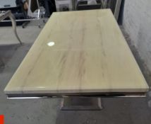 1 x Athena Marble Effect Dining Table - Ref: REN255 - CL845 - NO VAT ON THE HAMMER - Location: