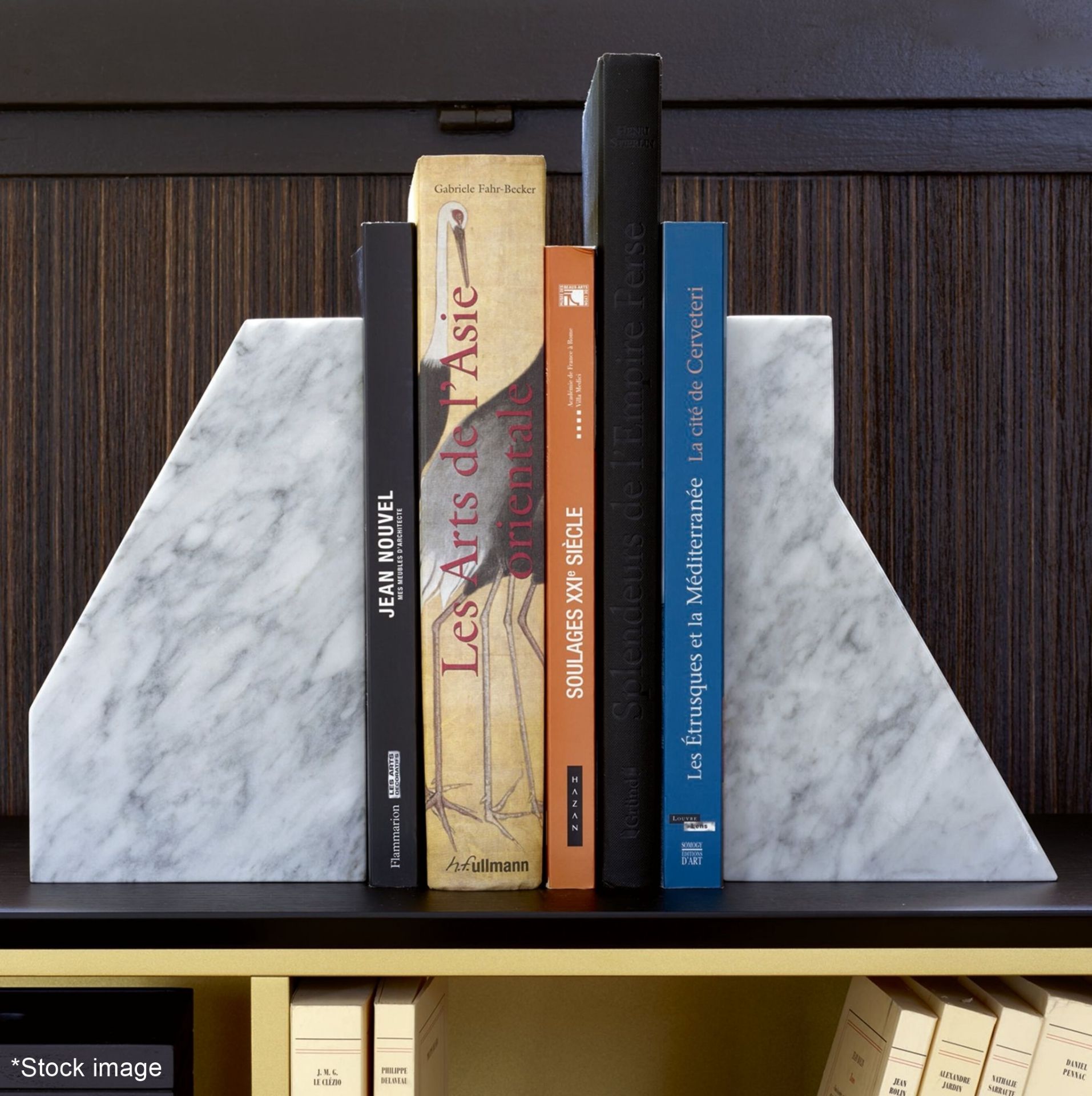 Set Of 2 x LIGNE ROSET 'Lithos' Designer Carrara Marble Bookends - Original Price £319.00 - Image 2 of 7