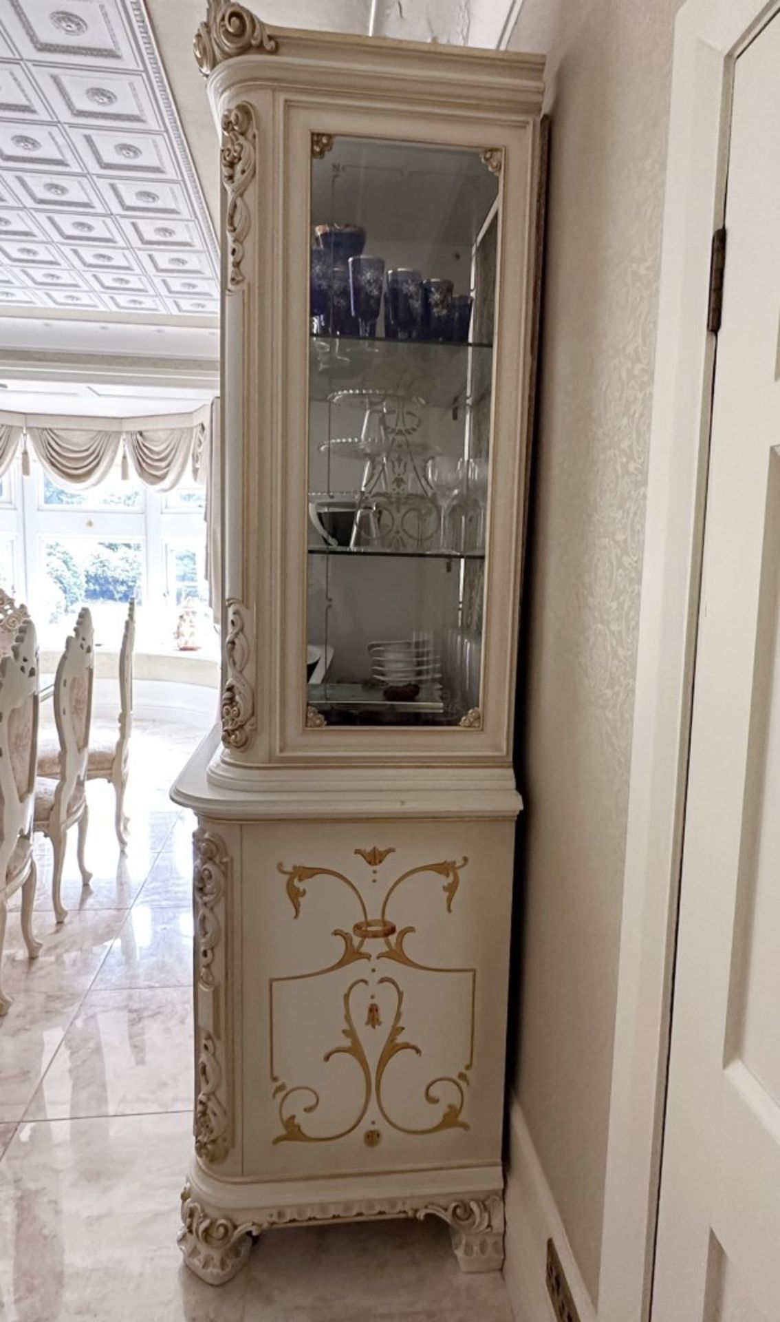 1 x Venetian Style Handcrafted Wood Tall 'Showcase' Display Unit With Glass Lockable Doors - Image 3 of 14