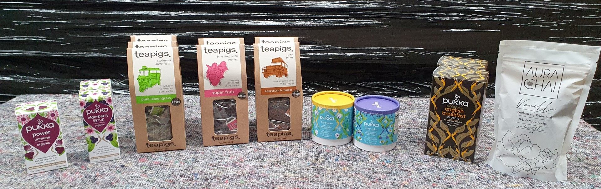 16 x Assorted Tea Products Including Pukka Organic Tea, Teapigs Tea and Aura Chai Tea - New