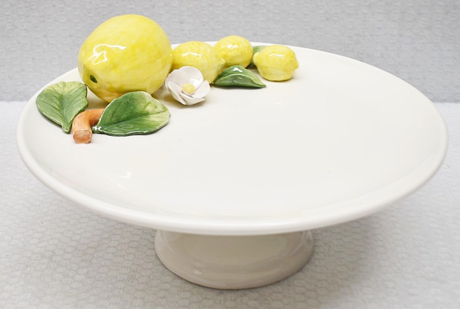 1 x LES-OTTOMANS 'Lemon' Hand-painted Porcelain Cake Stand (15cm) - Original Price £128.00 - Ex- - Image 9 of 14